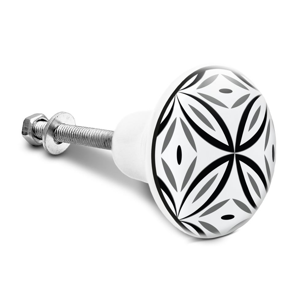 Bouton de meuble rosace noire
