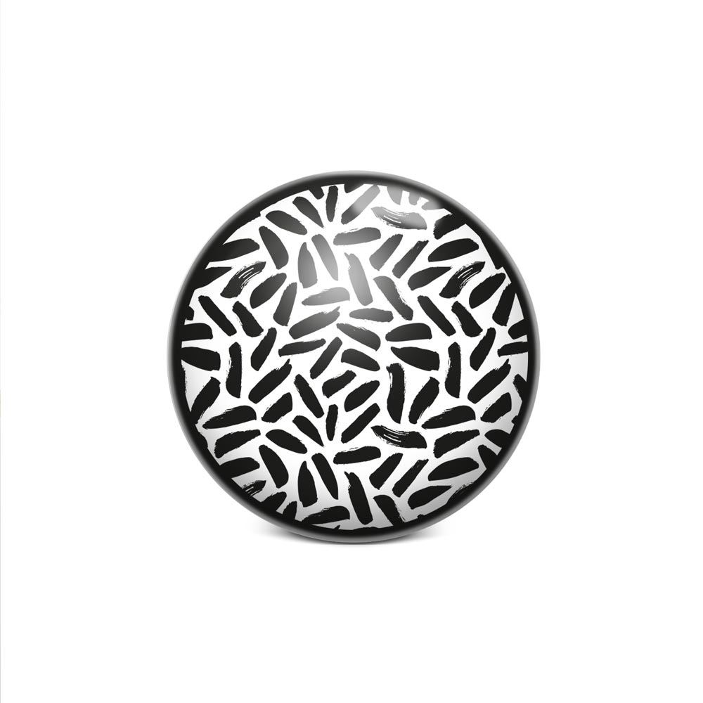 Bouton de meuble motif traits noirs