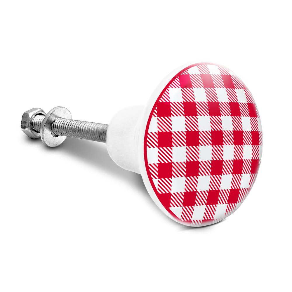 Bouton de meuble carreau vichy