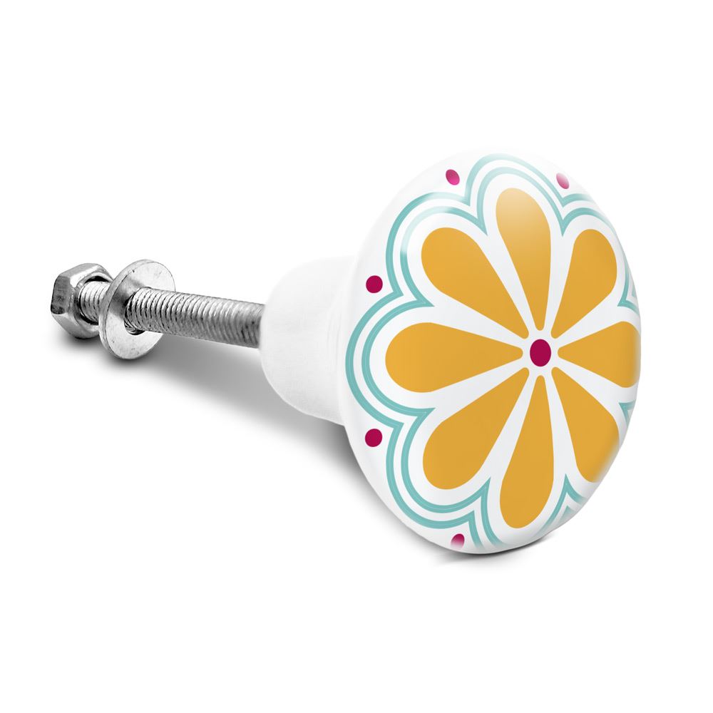 Bouton de meuble carreau couleur