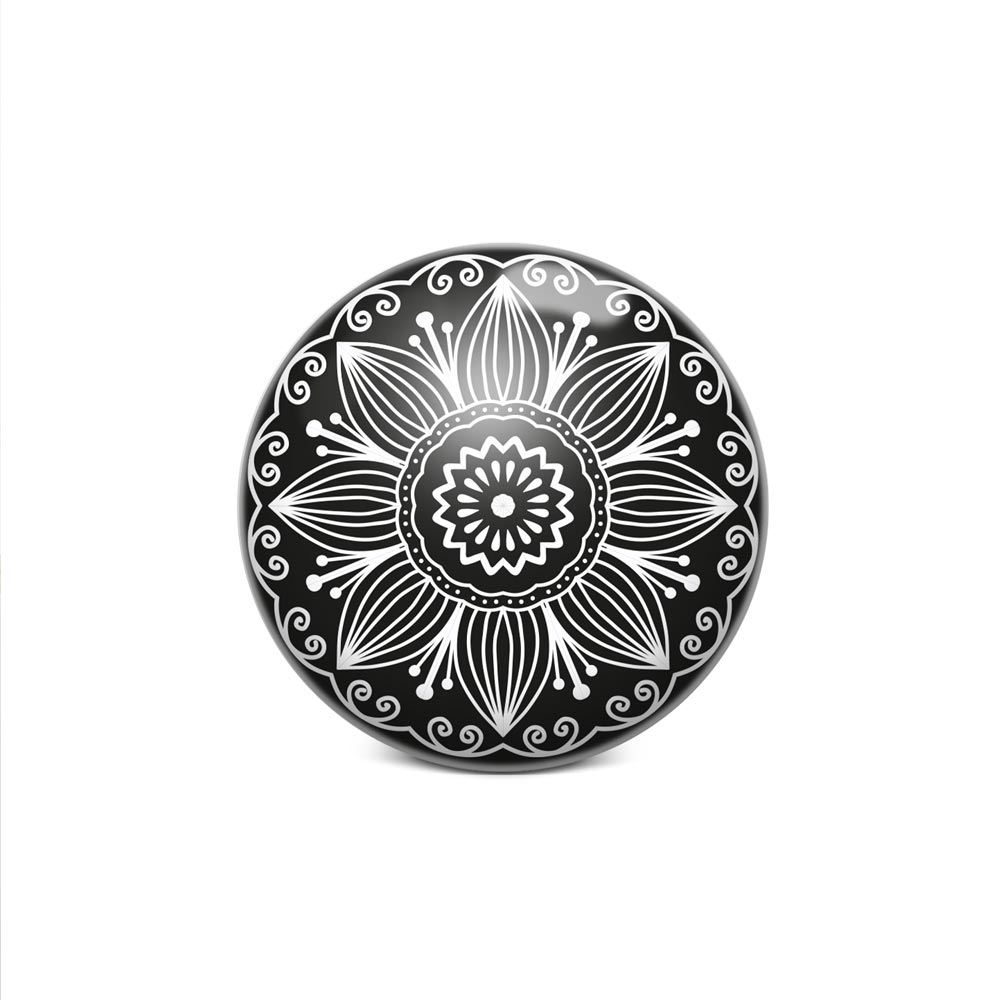 Bouton de meuble mandala noir