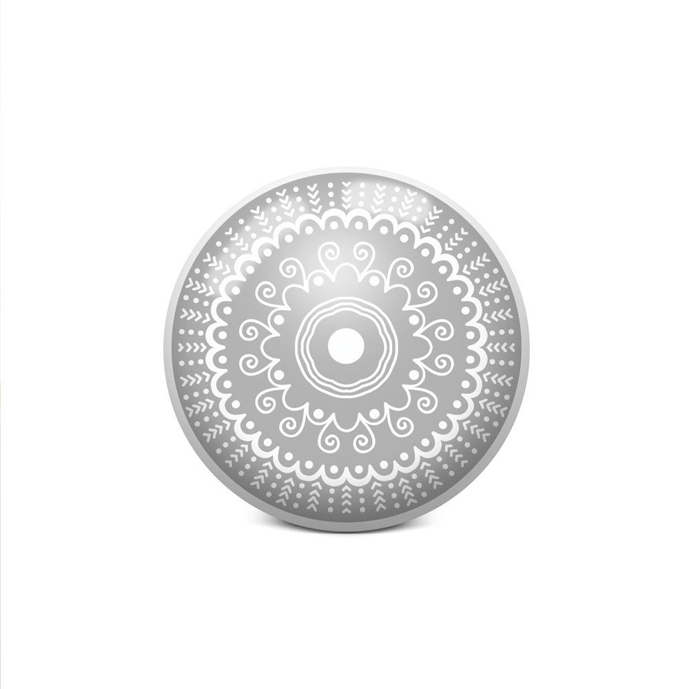 Bouton de meuble mandala gris