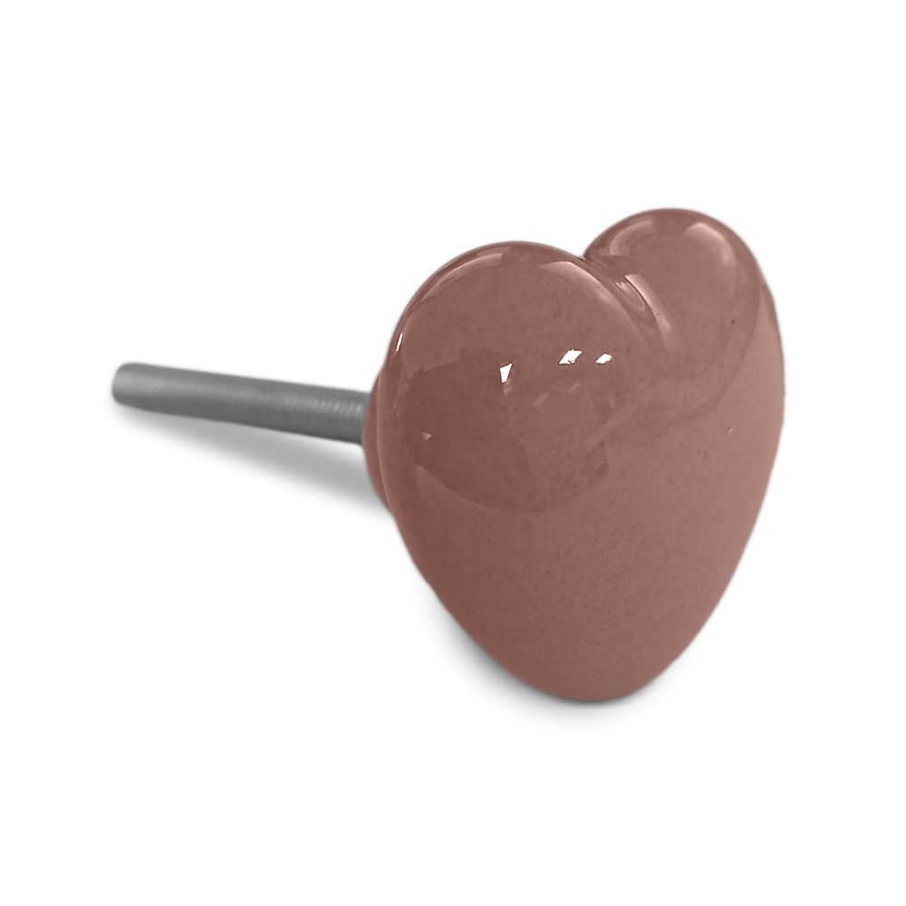 Bouton de meuble coeur rose