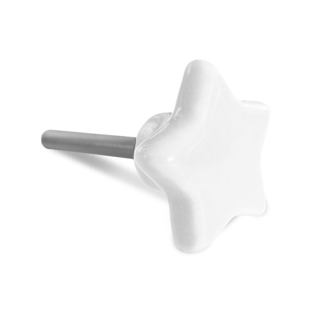 Bouton de meuble etoile blanche
