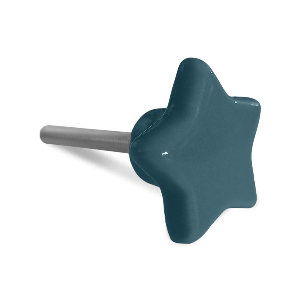 Bouton de meuble etoile bleue
