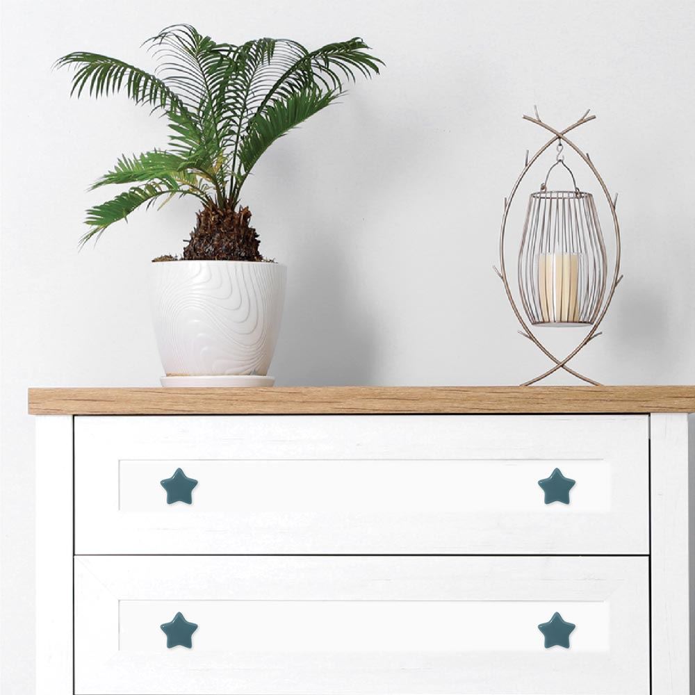 Bouton de meuble etoile bleue