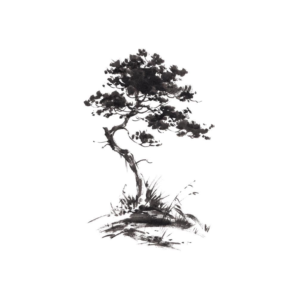 Sticker arbre aquarelle