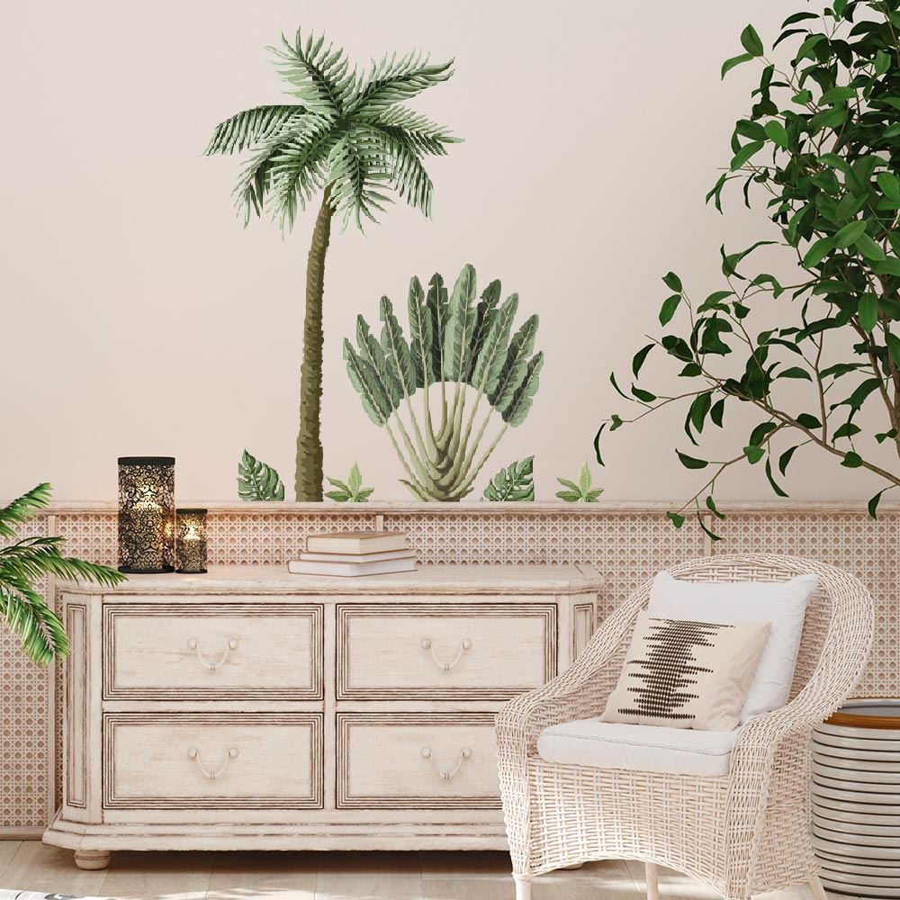 Sticker jungle retro cocotier