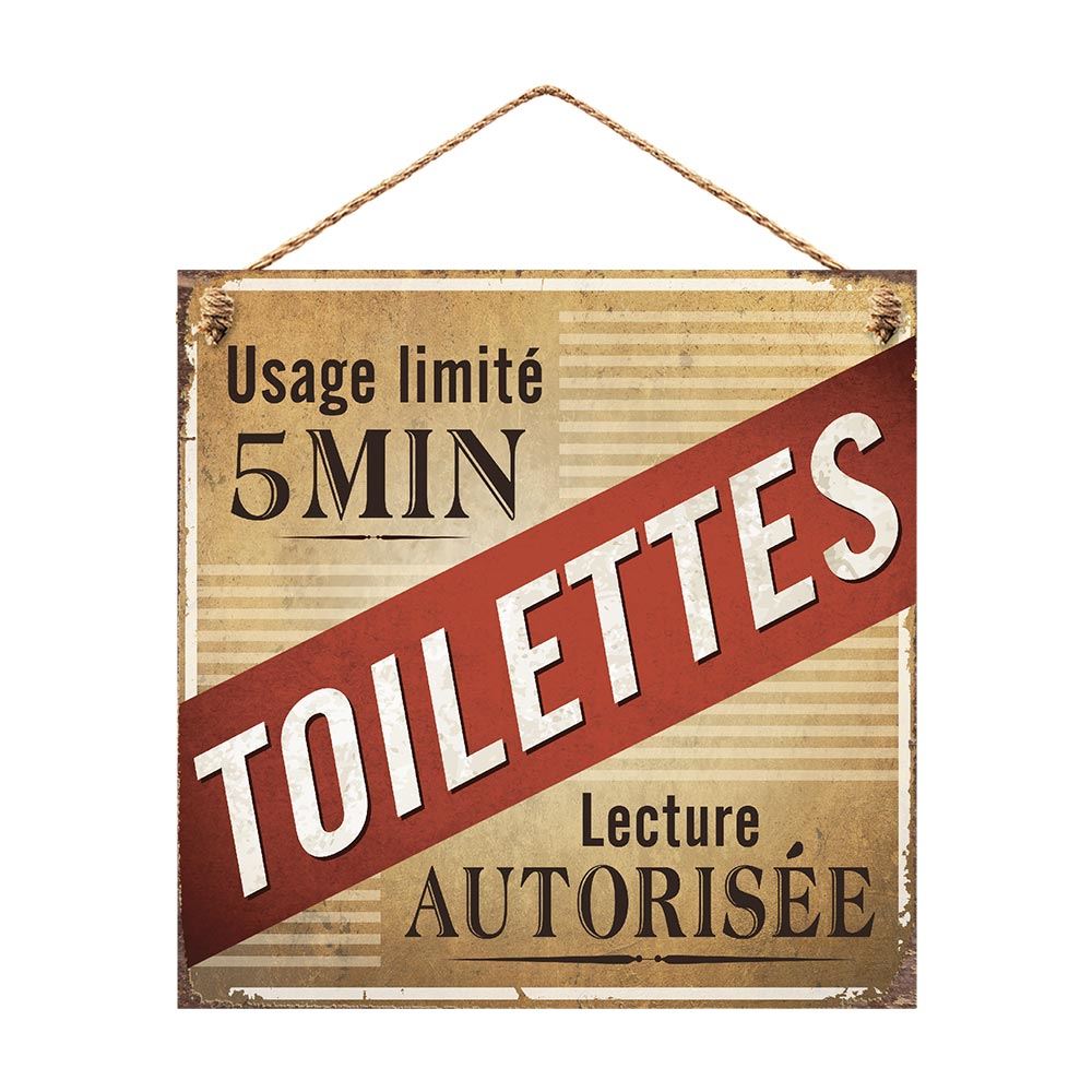 Plaque metal "toilettes usage limite"