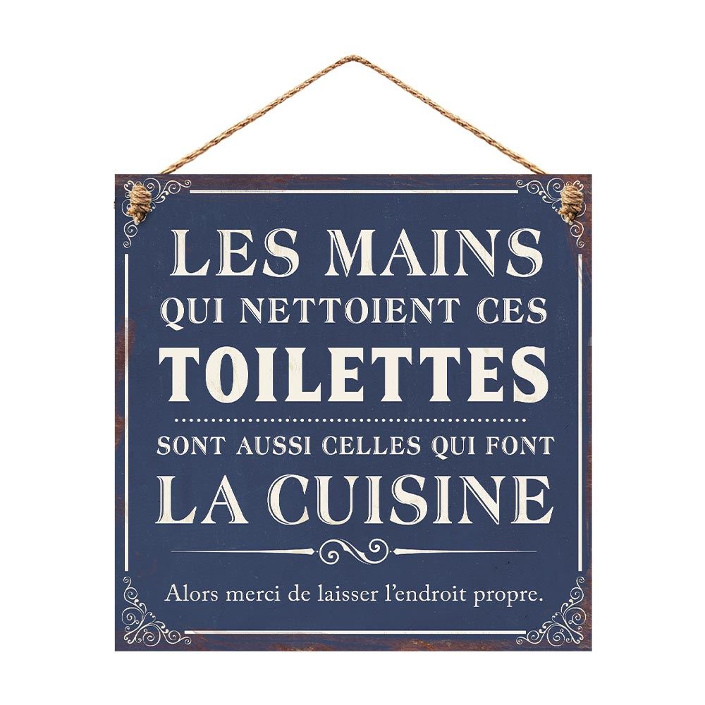 Plaque metal "les mains qui nettoient"