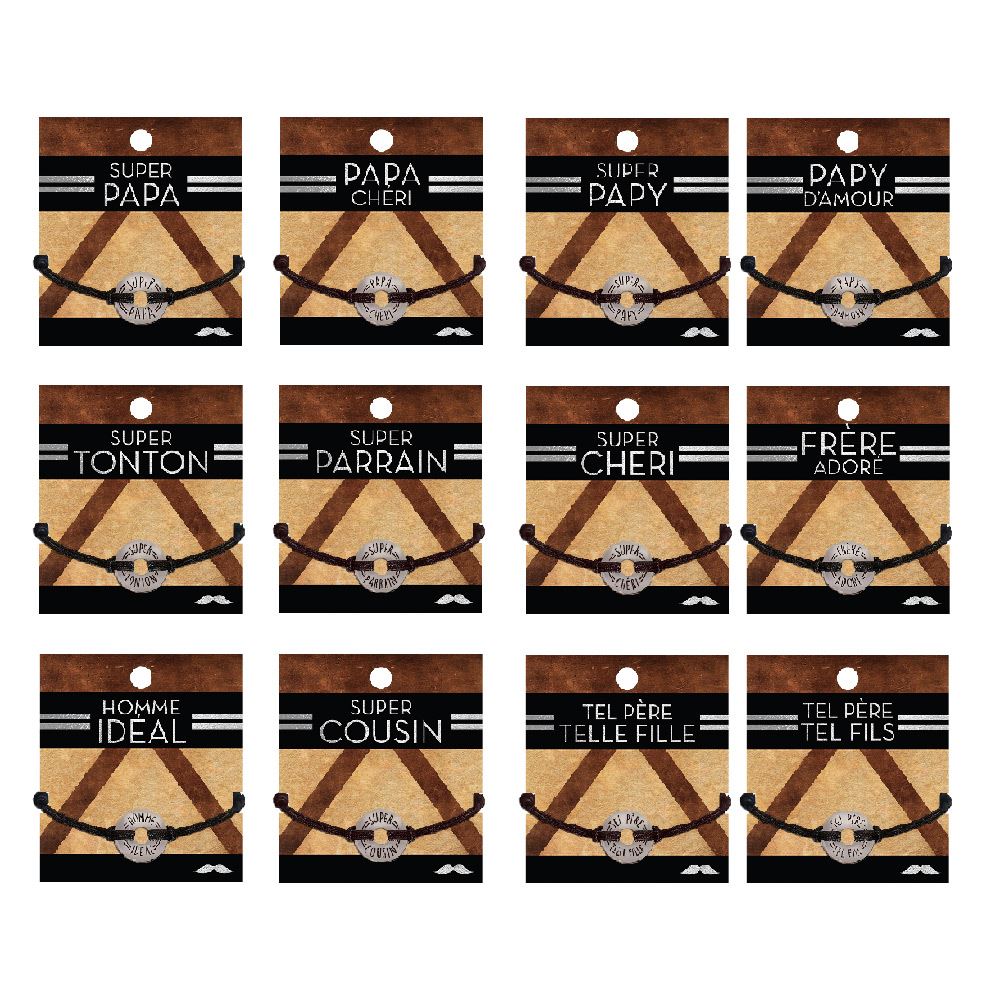 Bracelet homme 12mods /72pcs