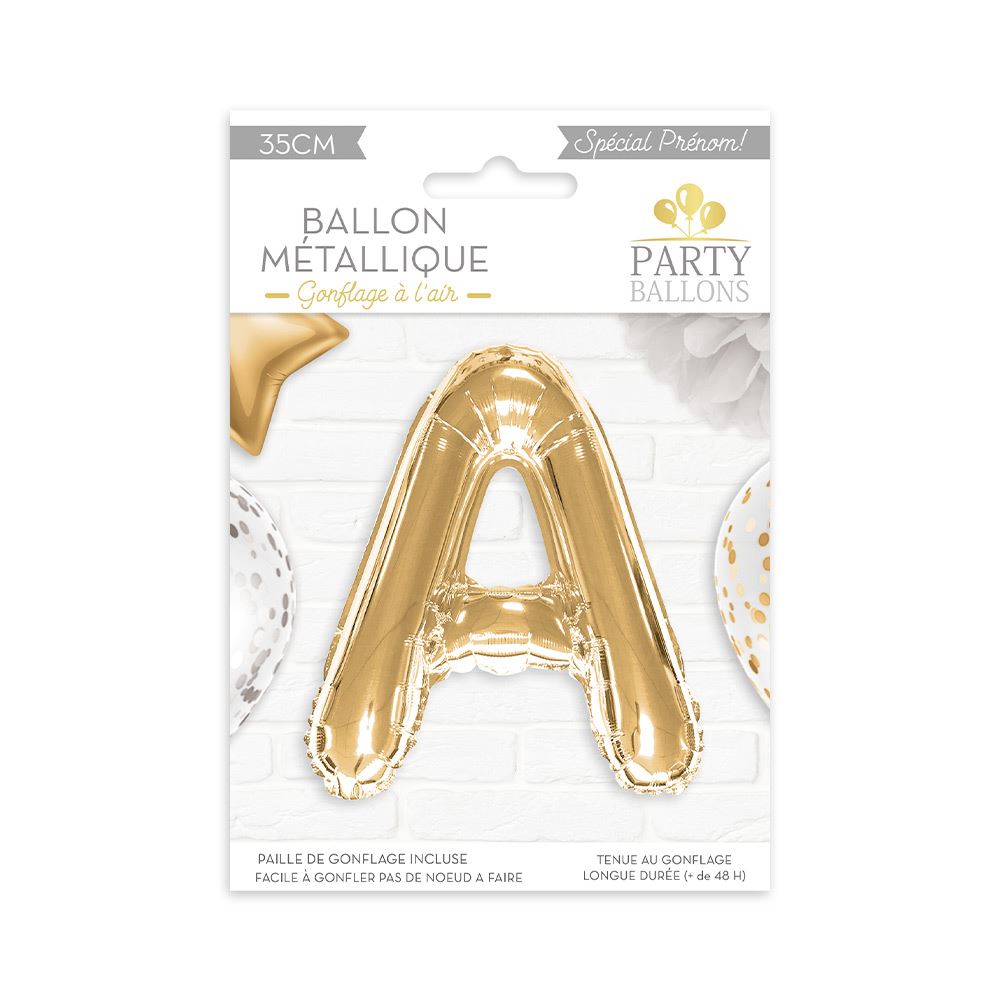 Ballon metallique dore a