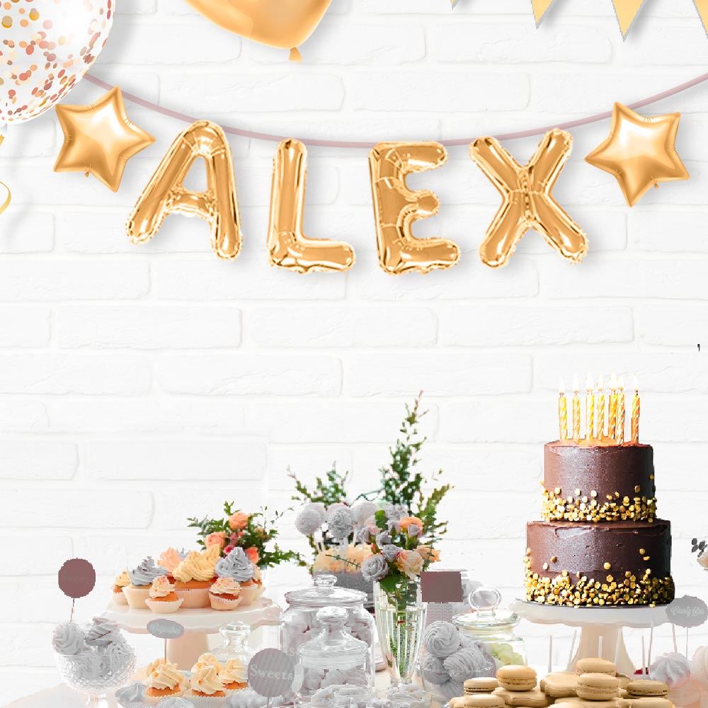 Ballon metallique dore a