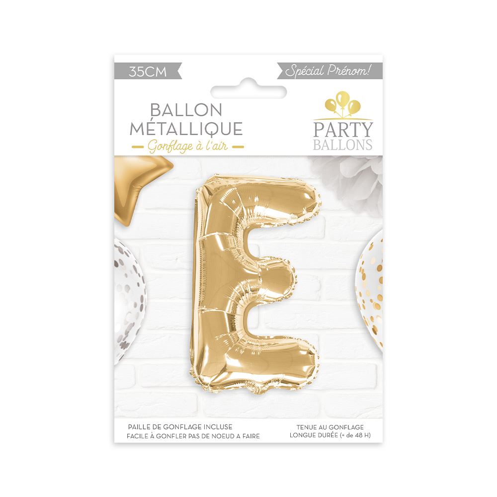Ballon metallique dore e