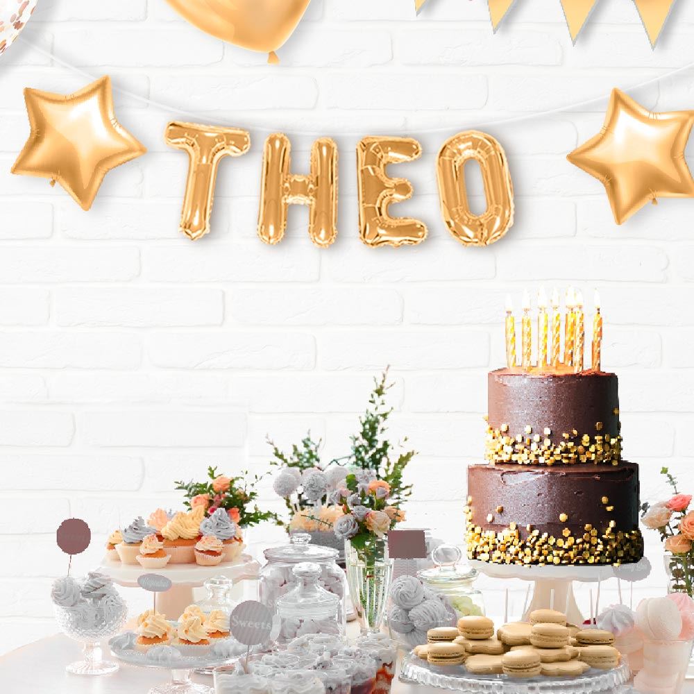 Ballon metallique dore o