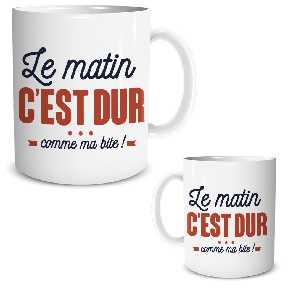 Mug "le matin c est dur comme..."