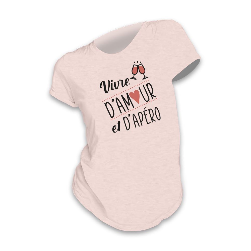 T shirt cocotte "vivre d amour" m