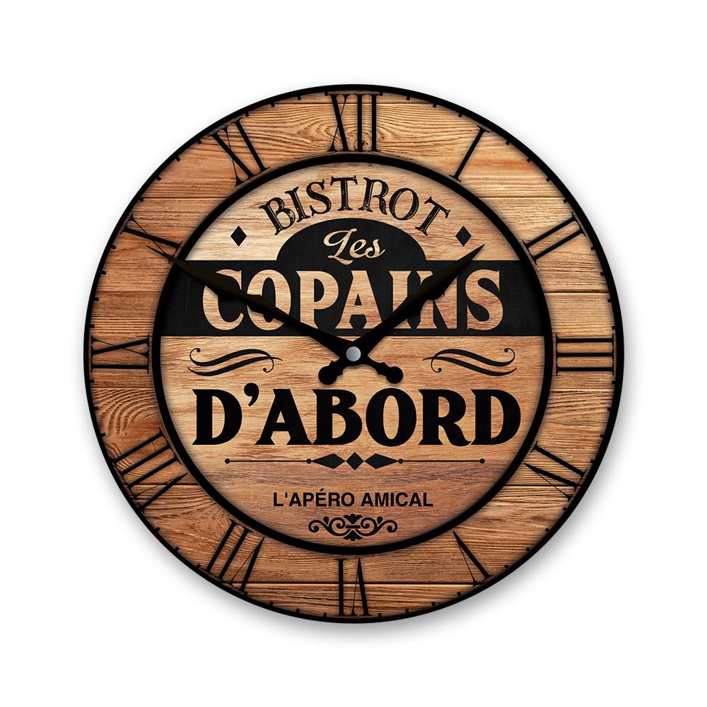 Horloge ronde "les copains d abord"