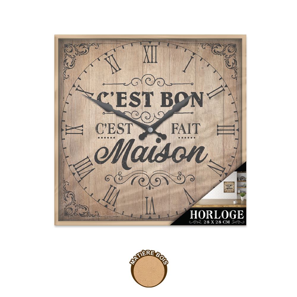 Horloge carree "fait maison"