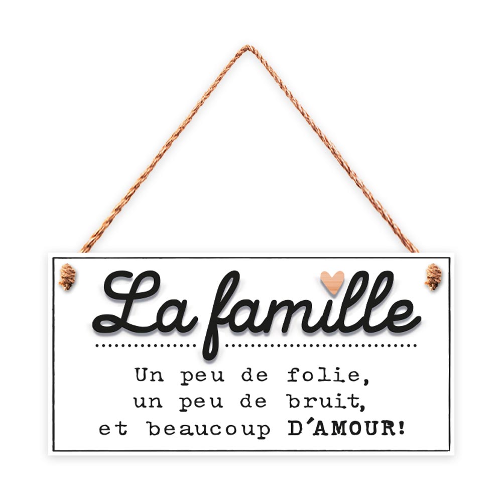 PLAQUE METAL BIENVENUEFAMILLE