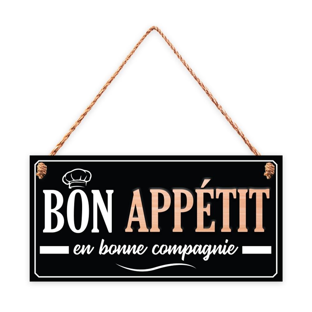 Plaque bois "bon appetit..."20x10cms