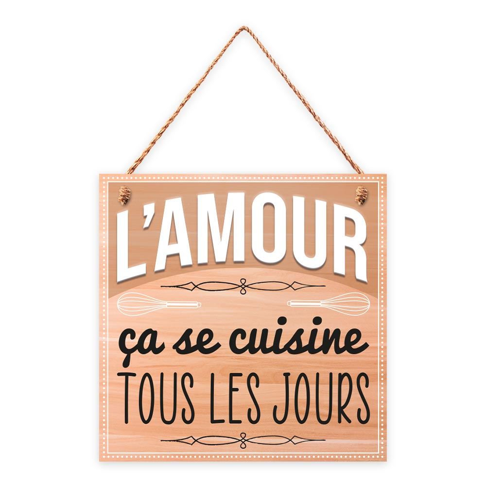 Plaque bois "l amour..." 20x20cms
