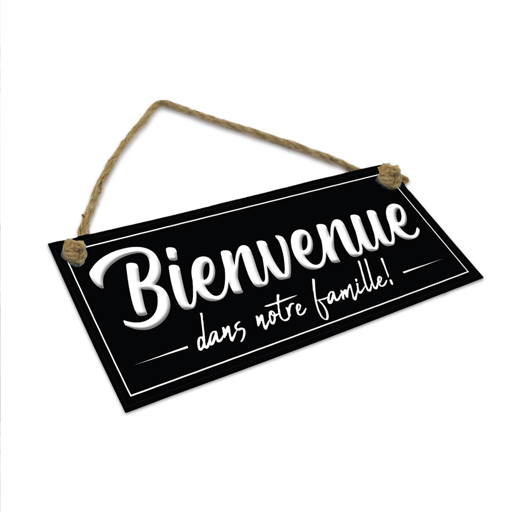 PLAQUE METAL BIENVENUEFAMILLE