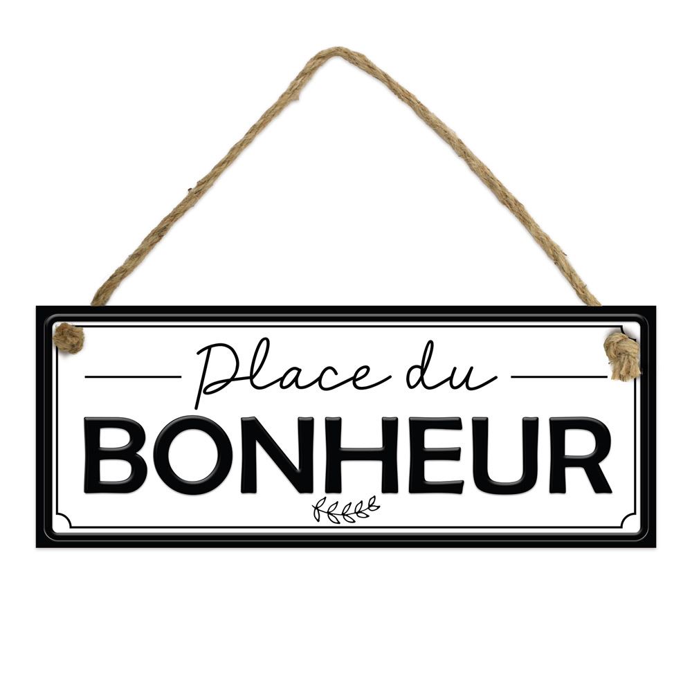 Plaque metal "place du bonheur"
