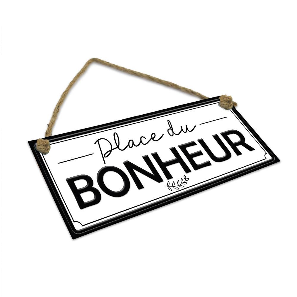 Plaque metal "place du bonheur"