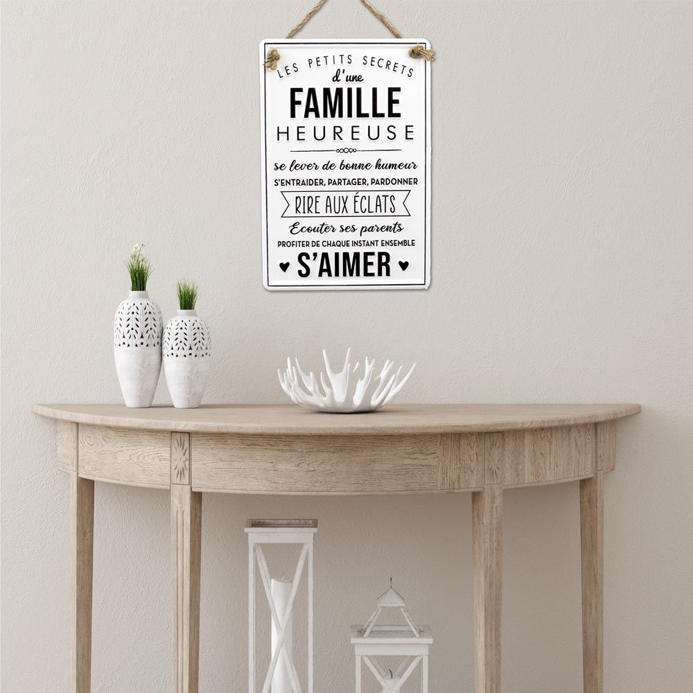 Plaque metal "famille heureuse"