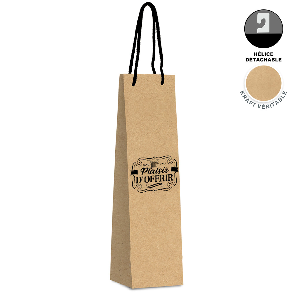 Pochette kraft vin "plaisir..."/