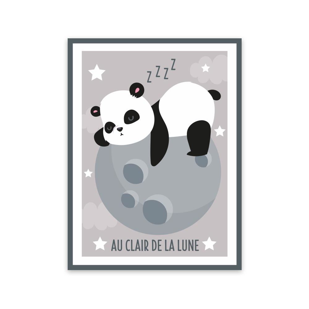 Toile panda 30x40cms