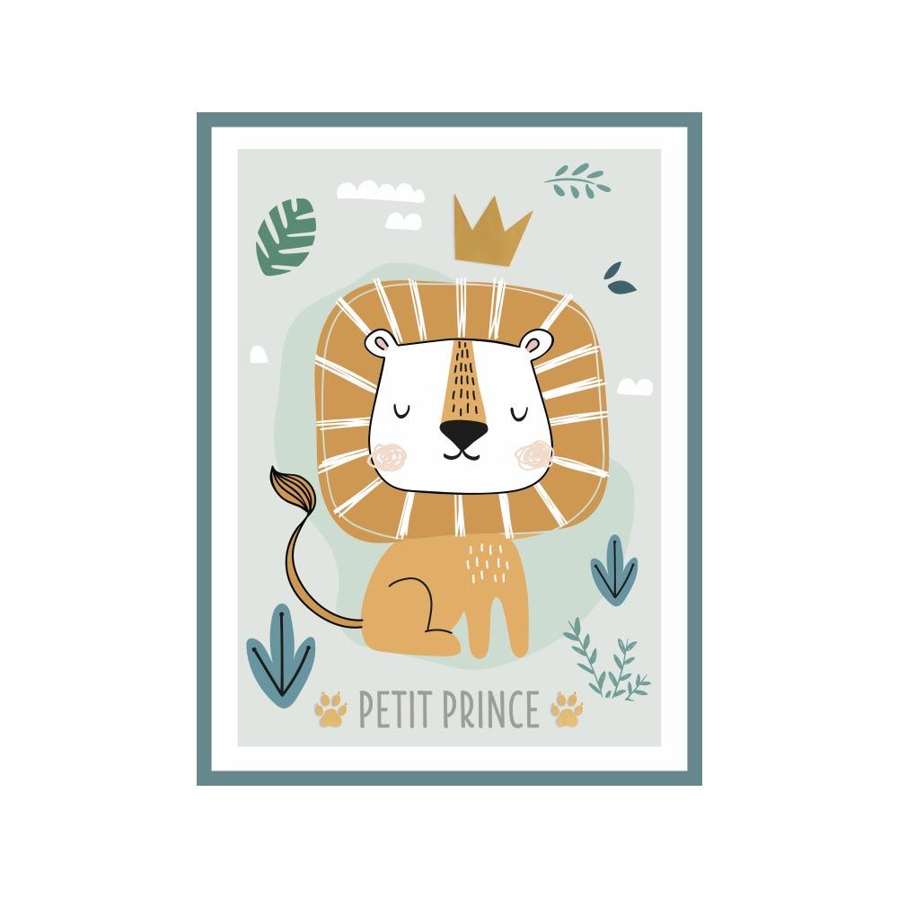 Toiles lion "petit prince" 30x40cms