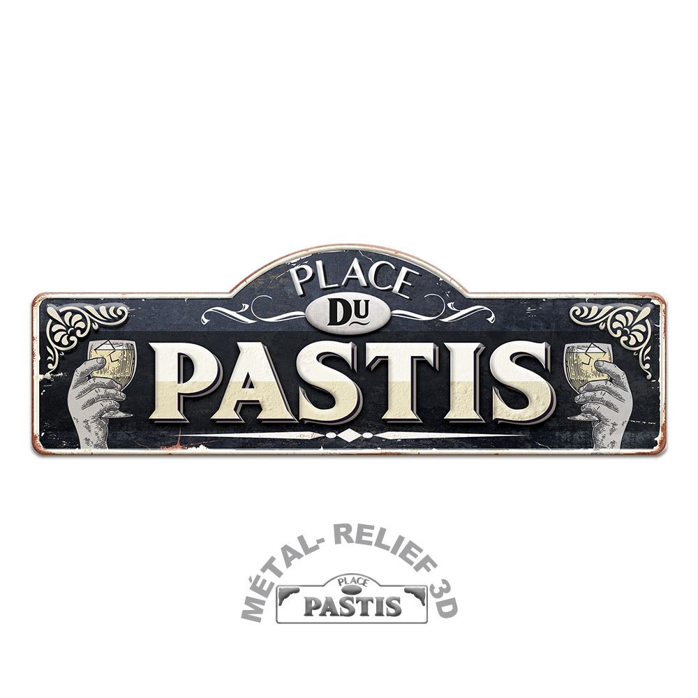 Plaque metal geante pastis