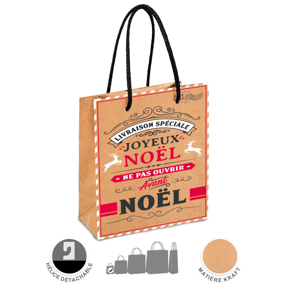 Mini pochette noel kraft