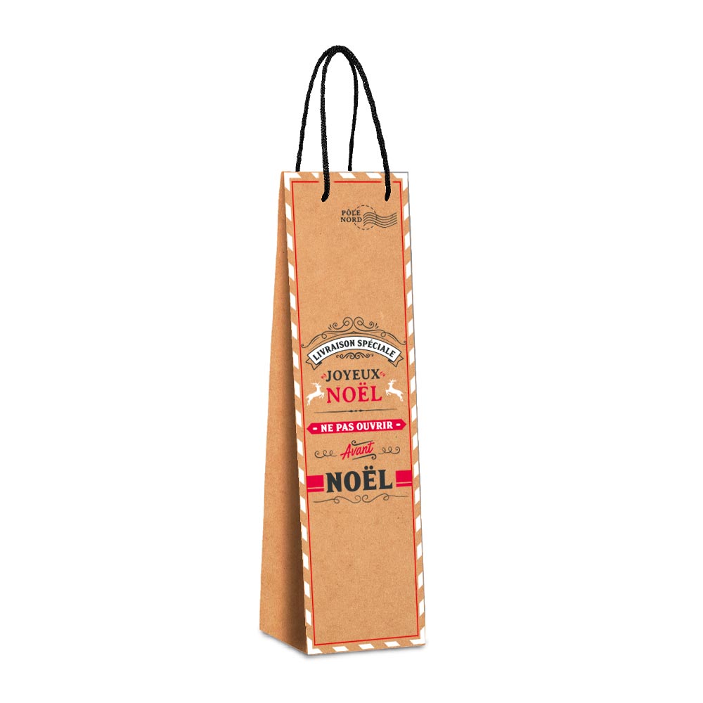 Pochette noel vin kraft