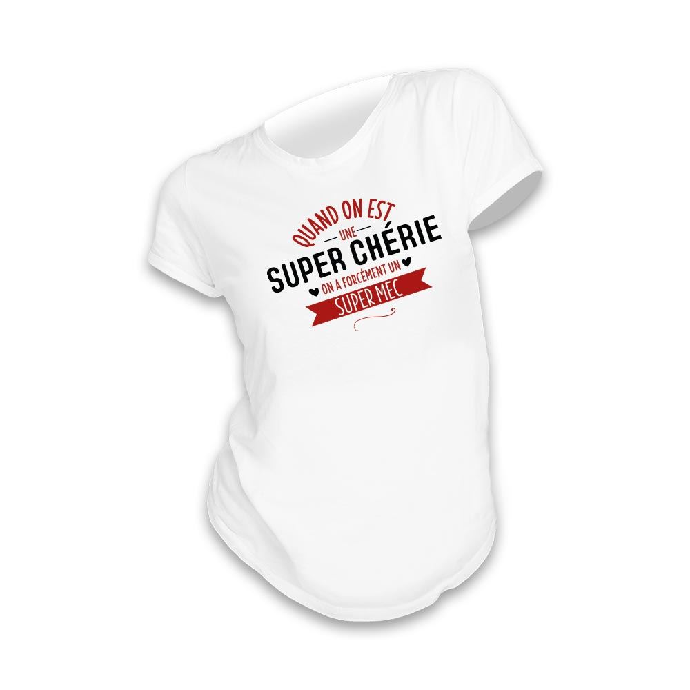 T shirt "super cherie/super mec"m