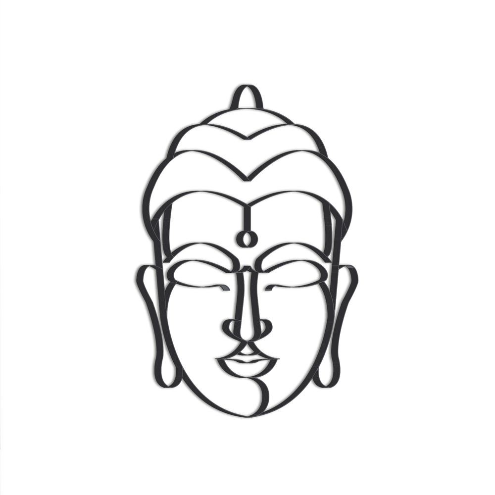Deco metal tete bouddha