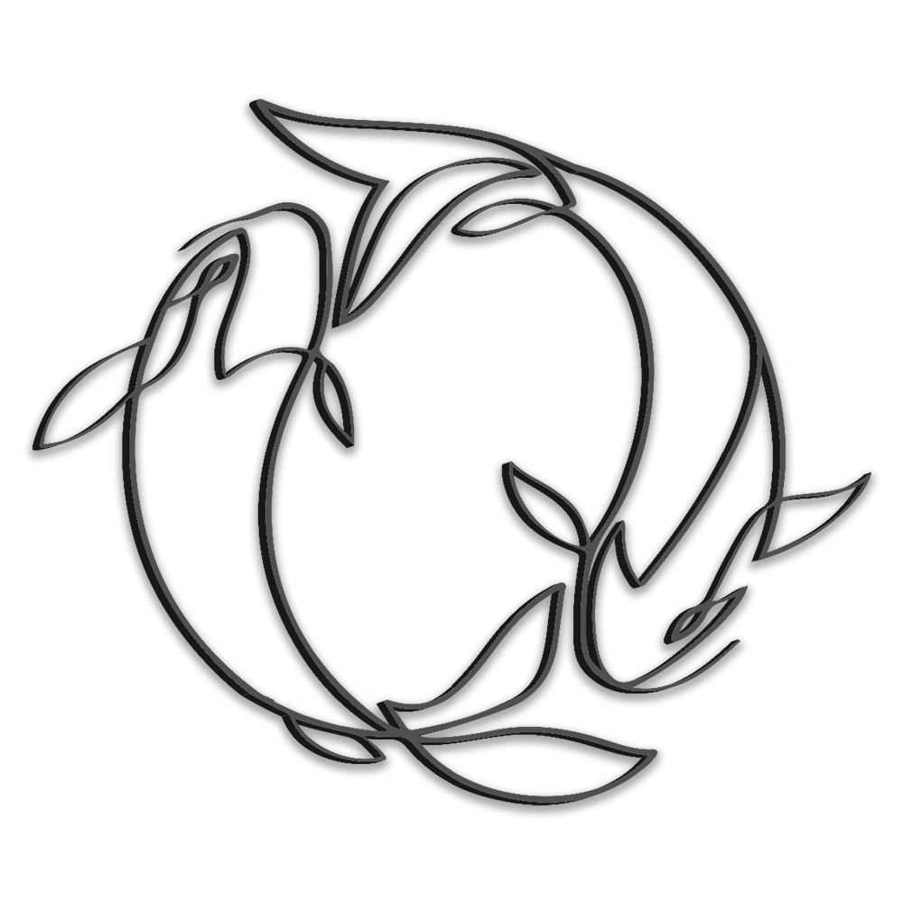 Deco metal carpes koi