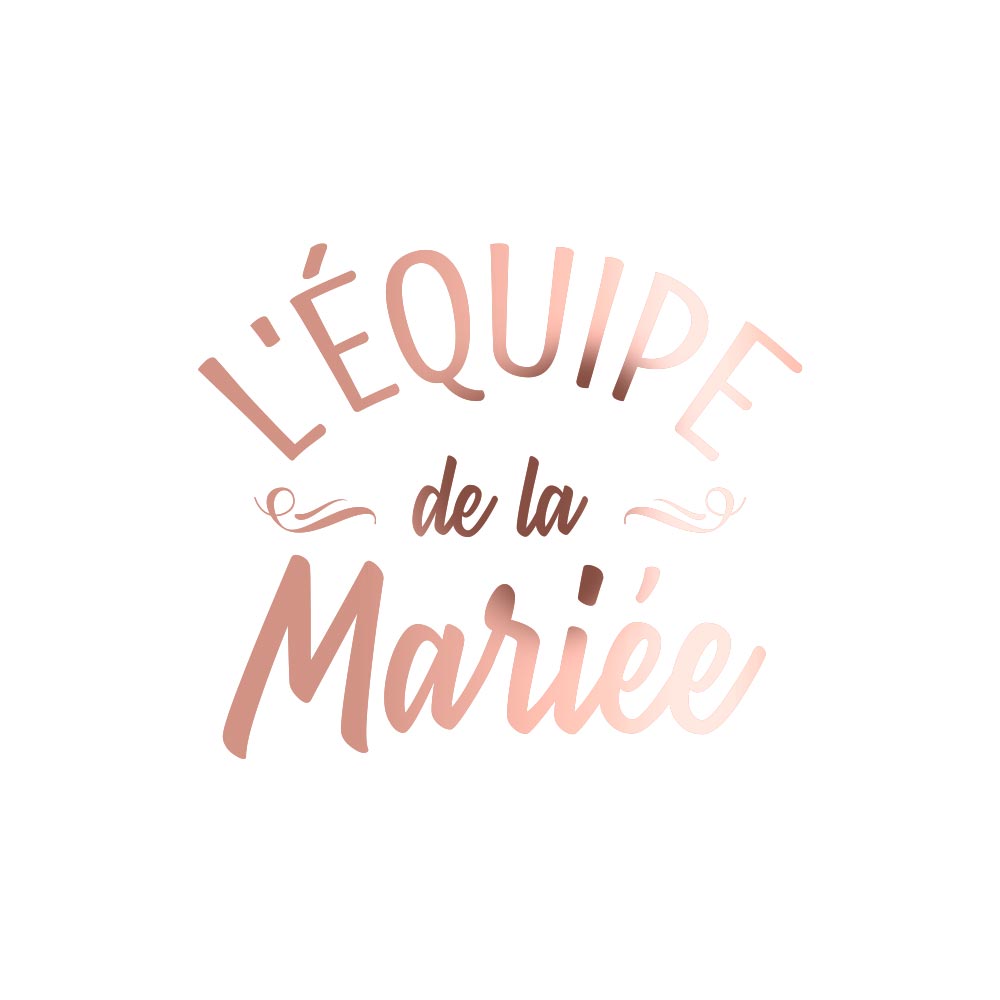 Transfert textile "equipe mariee"