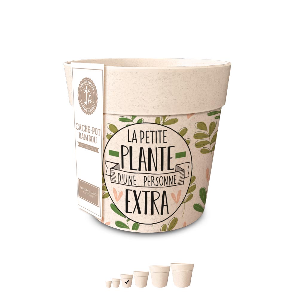 Pot/cache pot bambou "personne extra"