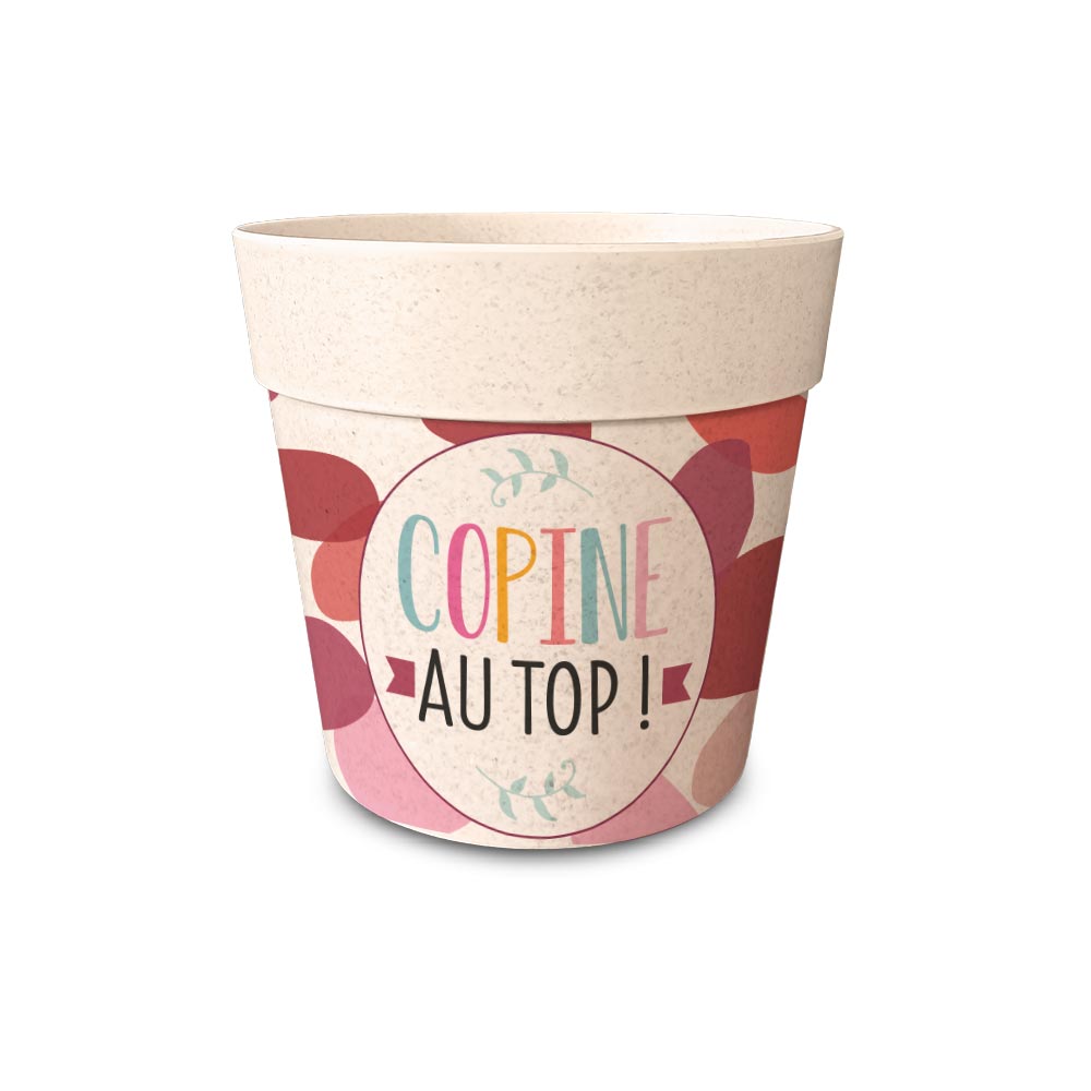 Pot/cache pot bambou "copine"