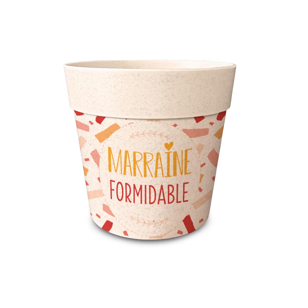 Pot/cache pot bambou "marraine"