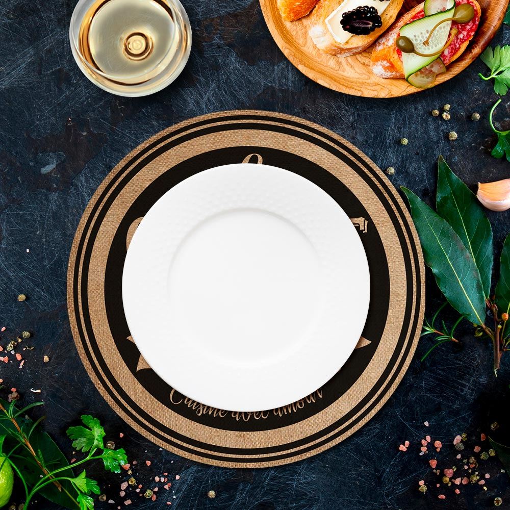 Set de table rond "cuisine chef"