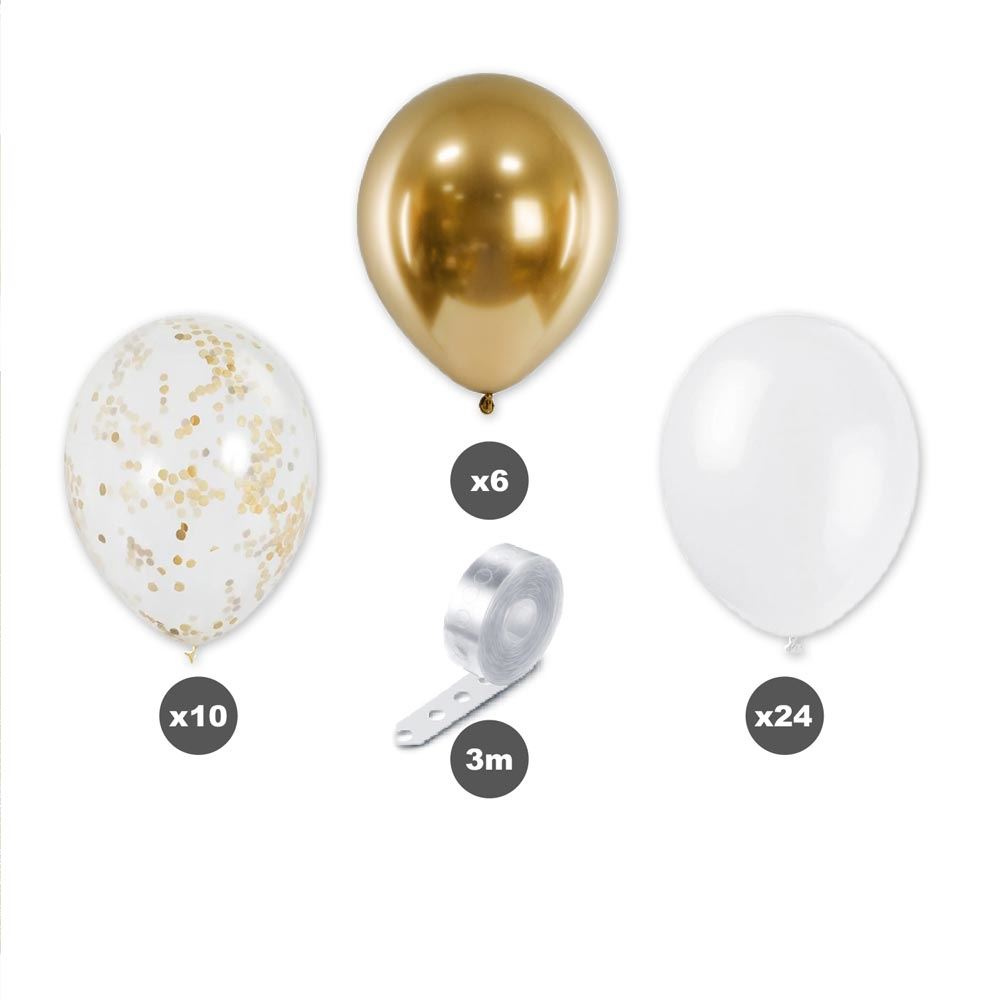 Kit arche a ballons dore champagne