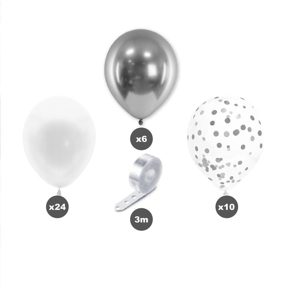 Kit arche a ballons argent
