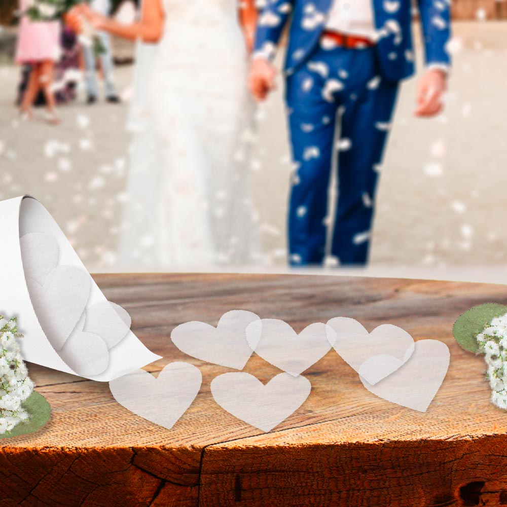 Sachet confettis coeurs blancs