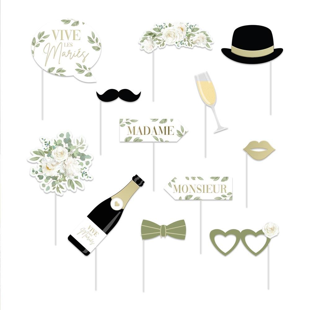 Photobooth mariage 12pcs