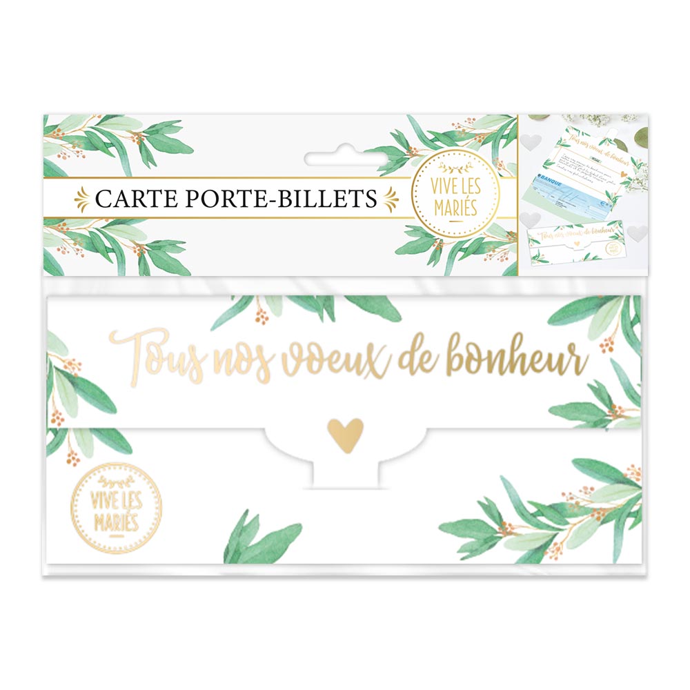 Carte porte-billet mariage