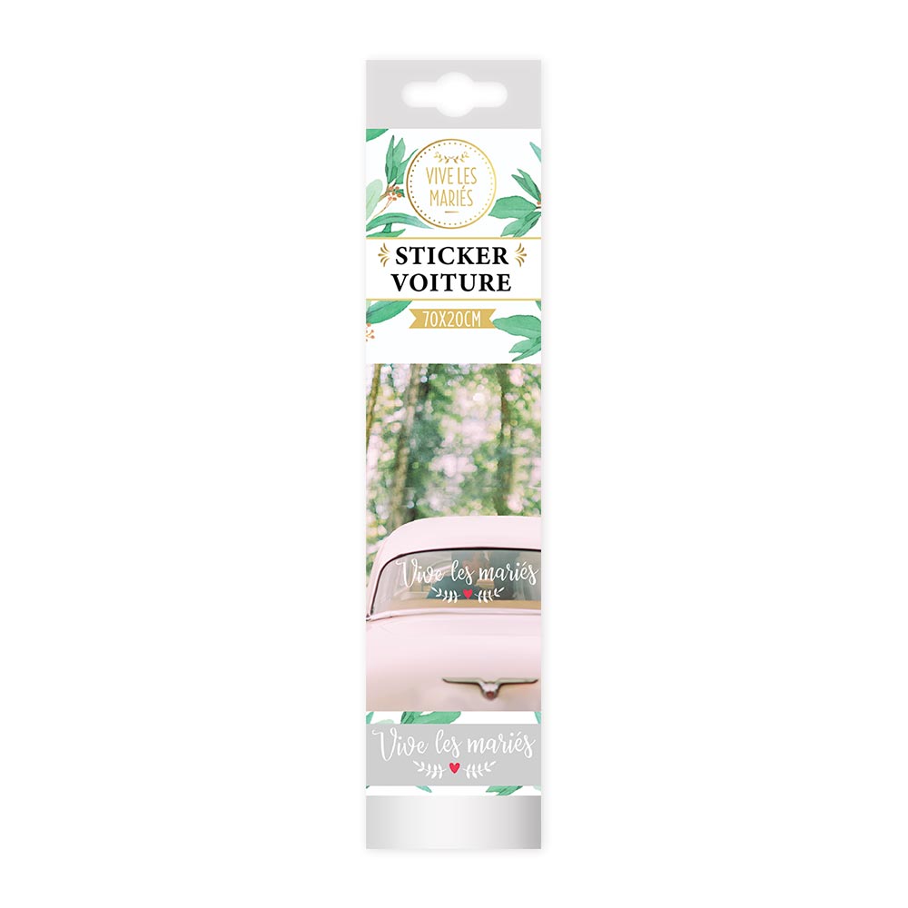 Sticker voiture "vive les maries"